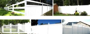 Images of different vinyl fences